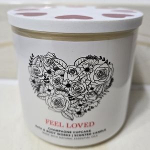 B&BW FEEL LOVED CHAMPAGNE CUPCAKE 3 WICK CANDLE